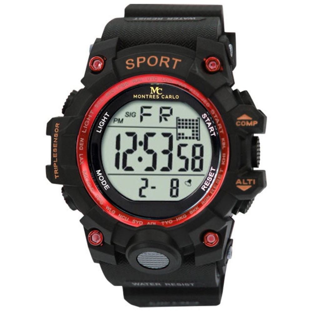Men's Multi Functional Digital Display Montres Carlo Wrist Watch